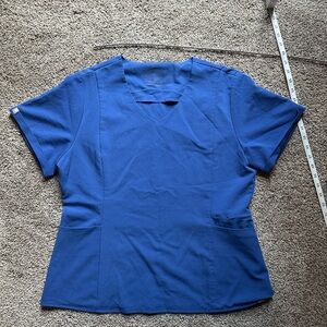 Figs L Blue V-Neck Scrub Top